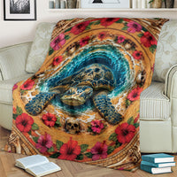 3D Illusion Honu Halloween Blanket Hawaiian Sea Turtle Skull Shell Vortex DT05 - Polynesian Pride