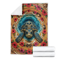 3D Illusion Honu Halloween Blanket Hawaiian Sea Turtle Skull Shell Vortex DT05 - Polynesian Pride