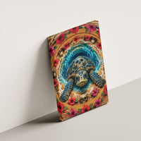 3D Illusion Honu Halloween Canvas Wall Art Hawaiian Sea Turtle Skull Shell Vortex
