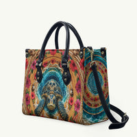 3D Illusion Honu Halloween Leather Bag Hawaiian Sea Turtle Skull Shell Vortex DT05 Blue - Polynesian Pride