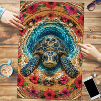 3D Illusion Honu Halloween Puzzle Hawaiian Sea Turtle Skull Shell Vortex DT05 Blue - Polynesian Pride
