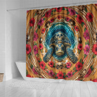 3D Illusion Honu Halloween Shower Curtain Hawaiian Sea Turtle Skull Shell Vortex