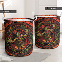3D Illusion Hula Zombie Halloween Laundry Basket Hawaiian Undead Dancer Volcano Stone Well DT05 - Polynesian Pride