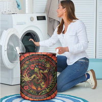 3D Illusion Hula Zombie Halloween Laundry Basket Hawaiian Undead Dancer Volcano Stone Well DT05 - Polynesian Pride
