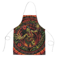 3D Illusion Hula Zombie Halloween Apron Hawaiian Undead Dancer Volcano Stone Well DT05 Red - Polynesian Pride