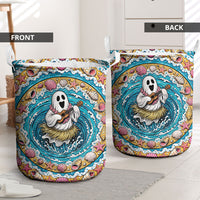 3D Illusion Hula Ghost Halloween Laundry Basket Hawaiian Ukulele Spirit Ocean Vortex DT05 - Polynesian Pride