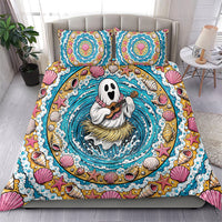 3D Illusion Hula Ghost Halloween Bedding Set Hawaiian Ukulele Spirit Ocean Vortex DT05 - Polynesian Pride