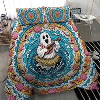 3D Illusion Hula Ghost Halloween Bedding Set Hawaiian Ukulele Spirit Ocean Vortex DT05 - Polynesian Pride
