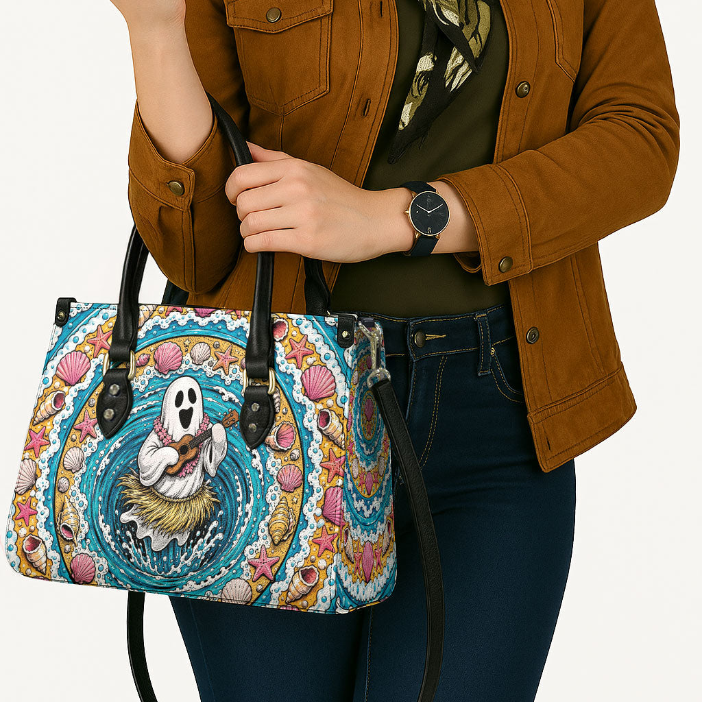 3D Illusion Hula Ghost Halloween Leather Bag Hawaiian Ukulele Spirit Ocean Vortex DT05 - Polynesian Pride