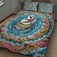 3D Illusion Hula Ghost Halloween Quilt Bed Set Hawaiian Ukulele Spirit Ocean Vortex DT05 - Polynesian Pride
