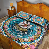 3D Illusion Hula Ghost Halloween Quilt Bed Set Hawaiian Ukulele Spirit Ocean Vortex DT05 - Polynesian Pride