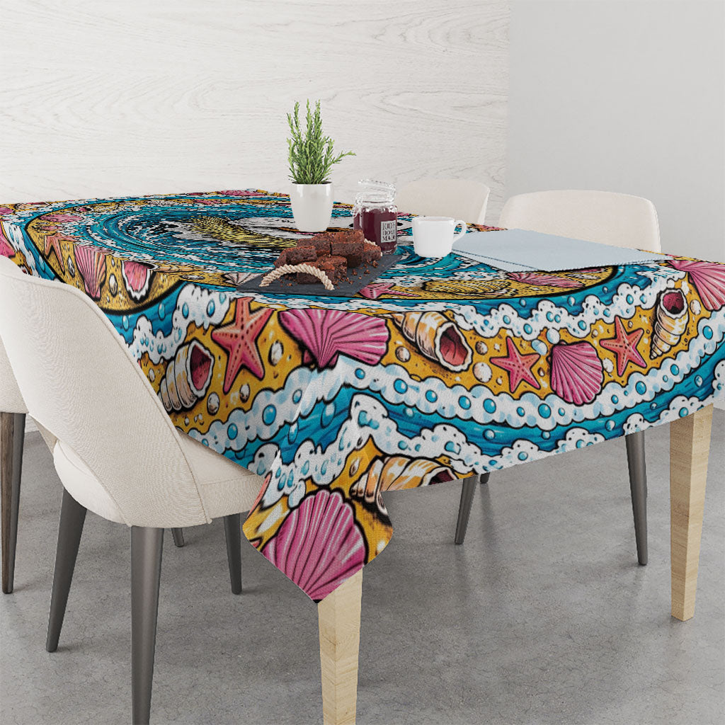 3D Illusion Hula Ghost Halloween Tablecloth Hawaiian Ukulele Spirit Ocean Vortex DT05 - Polynesian Pride