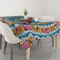 3D Illusion Hula Ghost Halloween Tablecloth Hawaiian Ukulele Spirit Ocean Vortex DT05 - Polynesian Pride