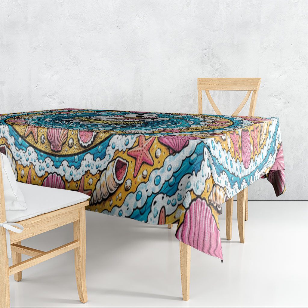 3D Illusion Hula Ghost Halloween Tablecloth Hawaiian Ukulele Spirit Ocean Vortex DT05 - Polynesian Pride