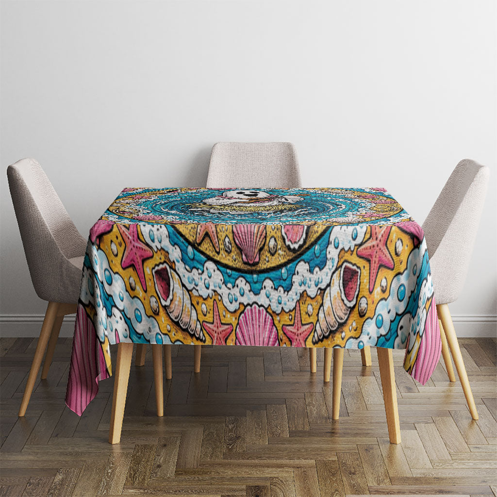 3D Illusion Hula Ghost Halloween Tablecloth Hawaiian Ukulele Spirit Ocean Vortex DT05 - Polynesian Pride