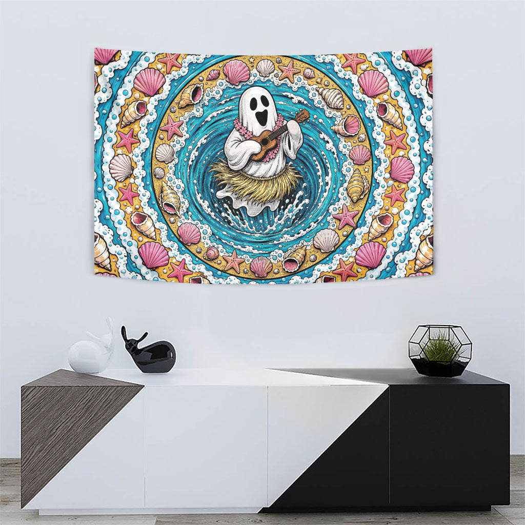 3D Illusion Hula Ghost Halloween Tapestry Hawaiian Ukulele Spirit Ocean Vortex DT05 - Polynesian Pride