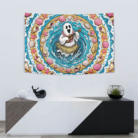 3D Illusion Hula Ghost Halloween Tapestry Hawaiian Ukulele Spirit Ocean Vortex DT05 - Polynesian Pride