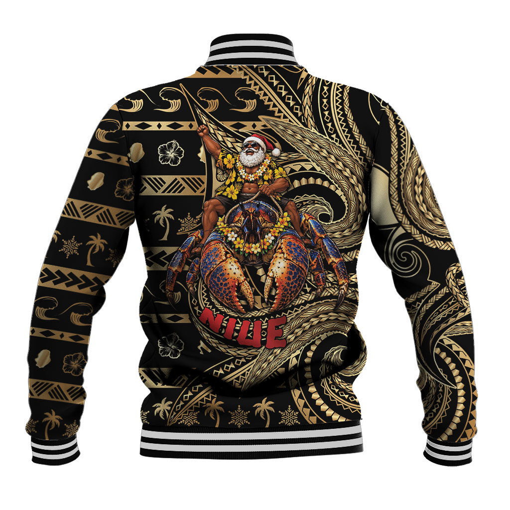 Niue Christmas Baseball Jacket Santa Riding Coconut Crab DT05 - Polynesian Pride