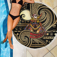 Niue Christmas Beach Blanket Santa Riding Coconut Crab DT05 - Polynesian Pride