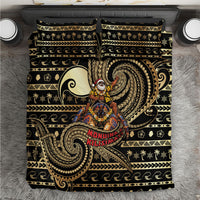 Niue Christmas Bedding Set Santa Riding Coconut Crab DT05 Gold - Polynesian Pride