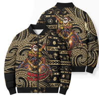 Niue Christmas Bomber Puffer Jacket Santa Riding Coconut Crab DT05 - Polynesian Pride