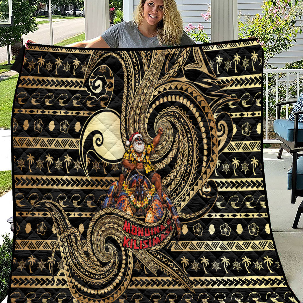 Niue Christmas Quilt Santa Riding Coconut Crab