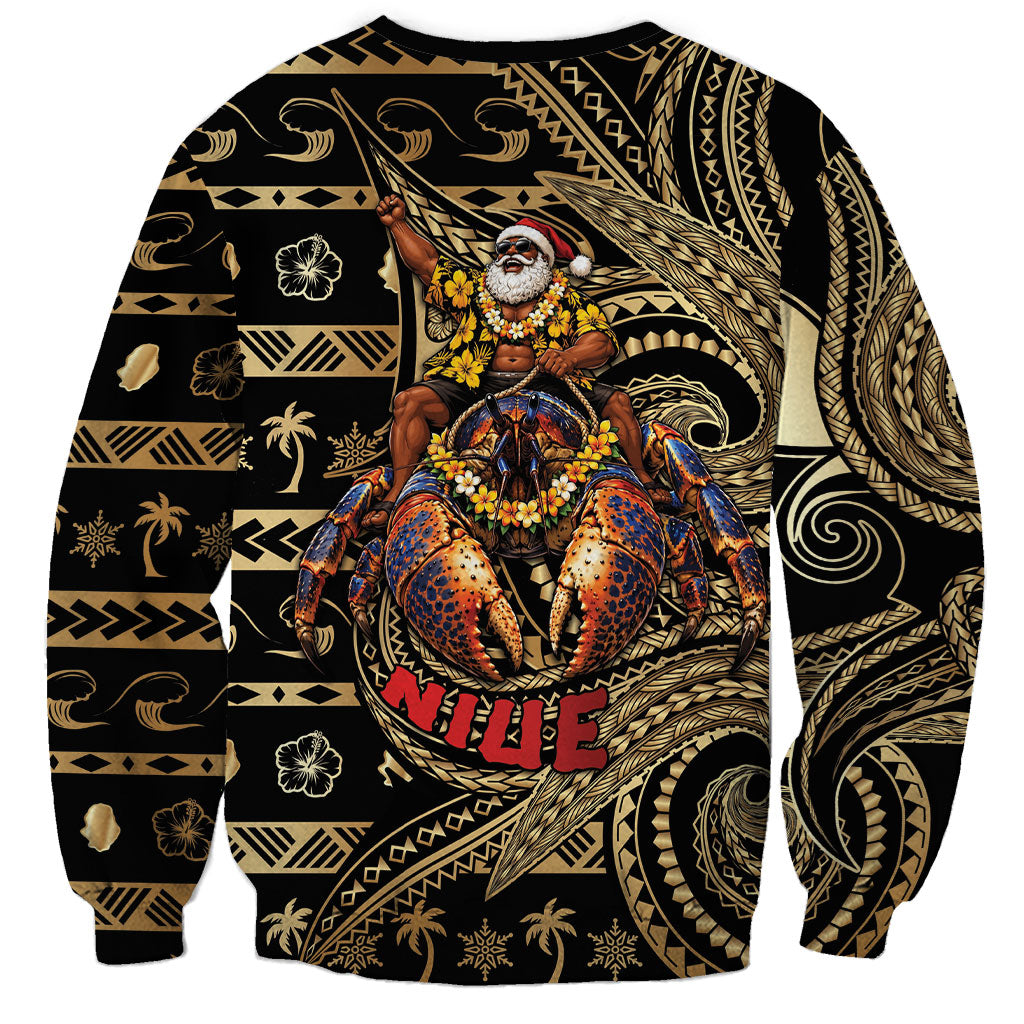 Niue Christmas Sweatshirt Santa Riding Coconut Crab DT05 - Polynesian Pride