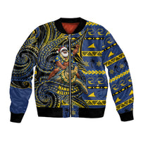 Tokelau Christmas Bomber Jacket Santa Riding Sea Turtle DT05 Unisex Navy - Polynesian Pride