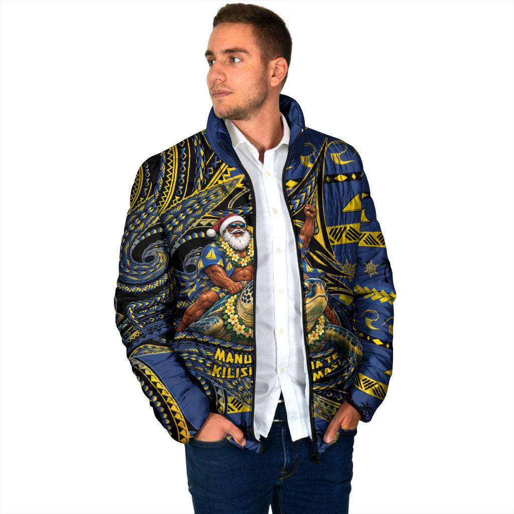 Tokelau Christmas Padded Jacket Santa Riding Sea Turtle DT05 - Polynesian Pride