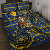 Tokelau Christmas Quilt Bed Set Santa Riding Sea Turtle DT05 Navy - Polynesian Pride