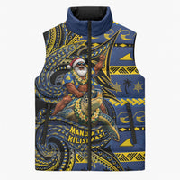 Tokelau Christmas Sleeveless Puffer Jacket Santa Riding Sea Turtle DT05 Unisex Navy - Polynesian Pride