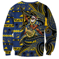 Tokelau Christmas Sweatshirt Santa Riding Sea Turtle DT05 - Polynesian Pride
