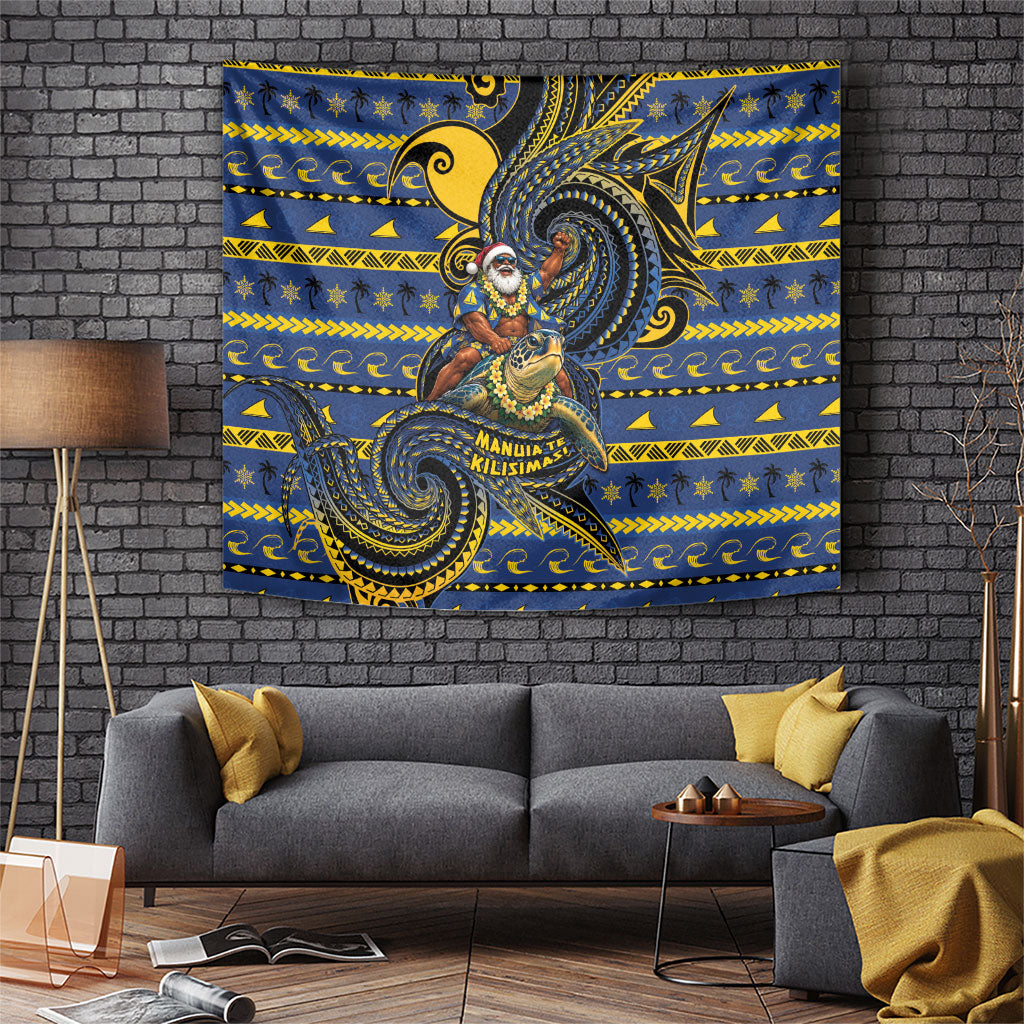 Tokelau Christmas Tapestry Santa Riding Sea Turtle