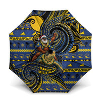 Tokelau Christmas Umbrella Santa Riding Sea Turtle DT05 One Size Folded 11.42 inch Opened Diameter 37.4 inch Navy - Polynesian Pride