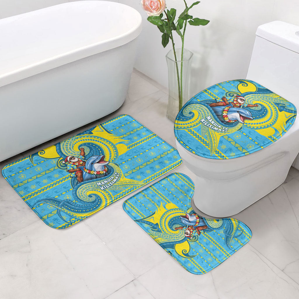 Tuvalu Christmas Bathroom Set Santa Riding Ocean Dolphin DT05 - Polynesian Pride