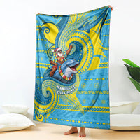 Tuvalu Christmas Blanket Santa Riding Ocean Dolphin DT05 - Polynesian Pride
