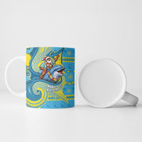 Tuvalu Christmas Ceramic Mug Santa Riding Ocean Dolphin DT05 - Polynesian Pride