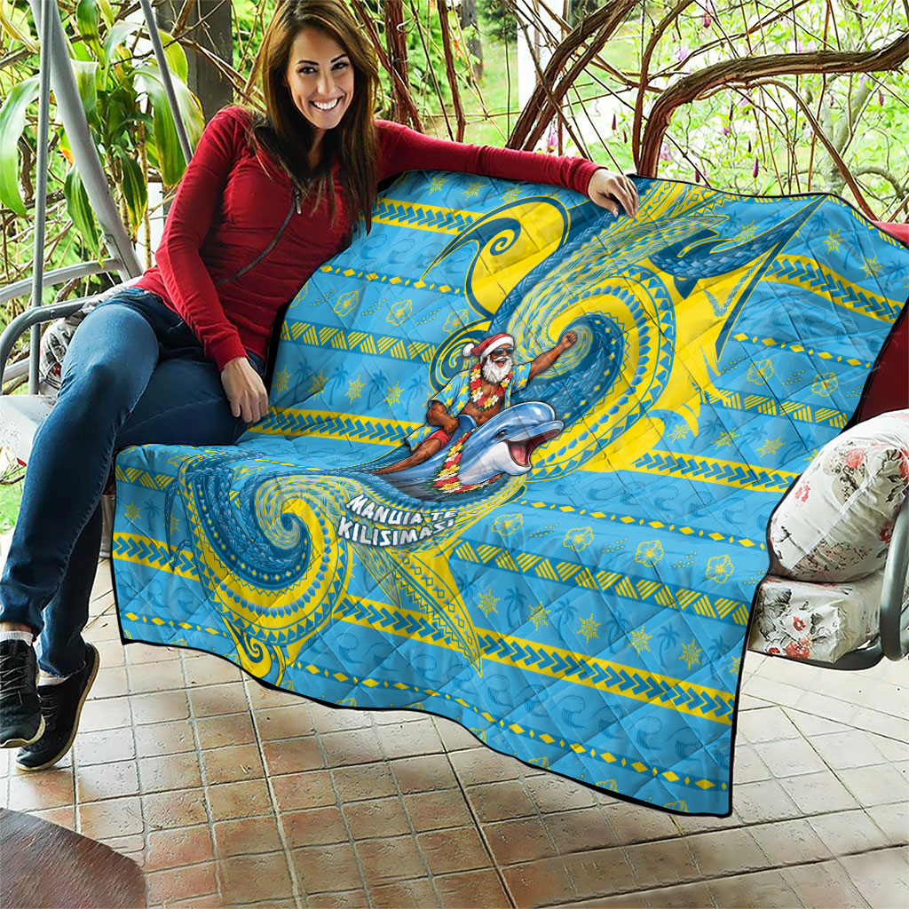 Tuvalu Christmas Quilt Santa Riding Ocean Dolphin DT05 - Polynesian Pride