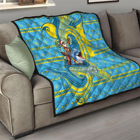 Tuvalu Christmas Quilt Santa Riding Ocean Dolphin DT05 - Polynesian Pride