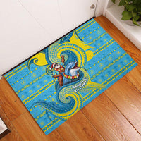 Tuvalu Christmas Rubber Doormat Santa Riding Ocean Dolphin DT05 - Polynesian Pride