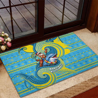 Tuvalu Christmas Rubber Doormat Santa Riding Ocean Dolphin DT05 - Polynesian Pride