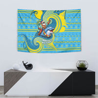 Tuvalu Christmas Tapestry Santa Riding Ocean Dolphin DT05 - Polynesian Pride