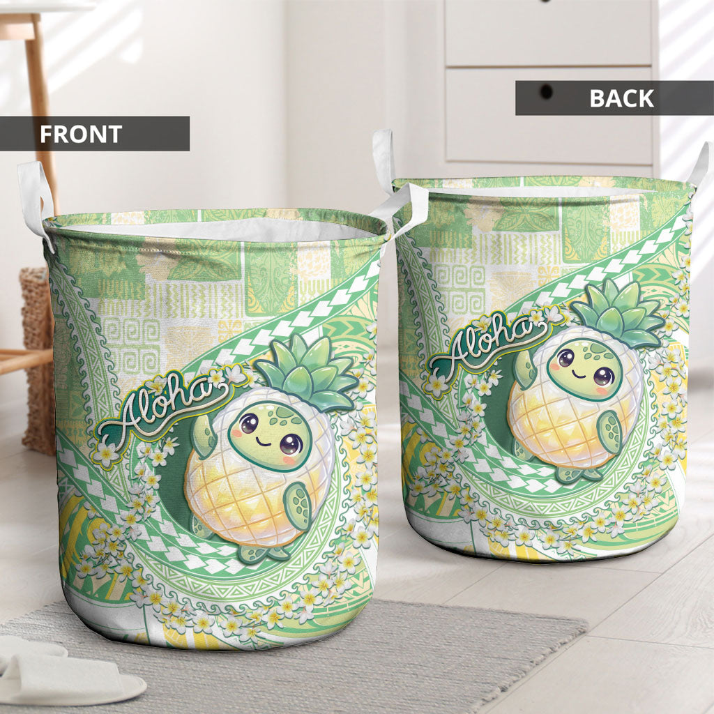 Hawaii Pineapple Laundry Basket Cute Cosplay Turtle Plumeria Spiral DT05 - Polynesian Pride
