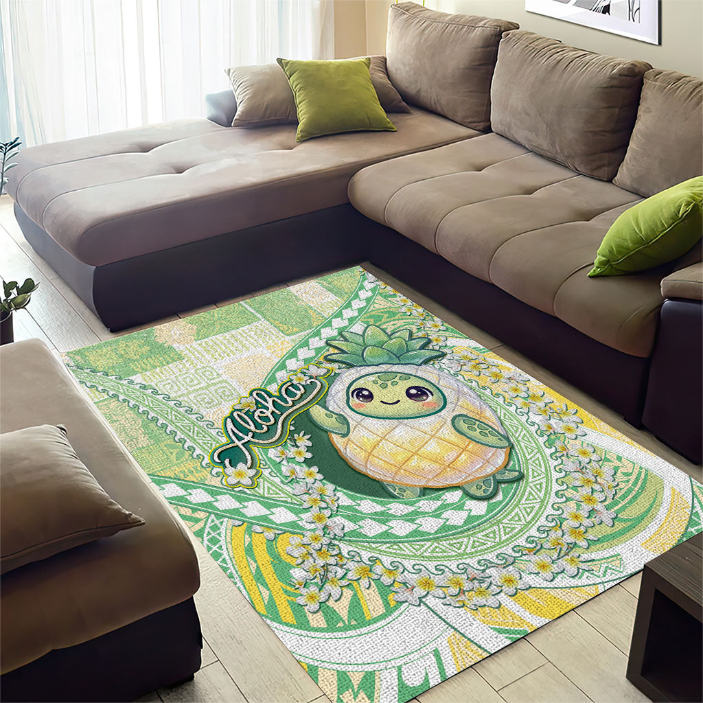 Hawaii Pineapple Area Rug Cute Cosplay Turtle Plumeria Spiral DT05 - Polynesian Pride
