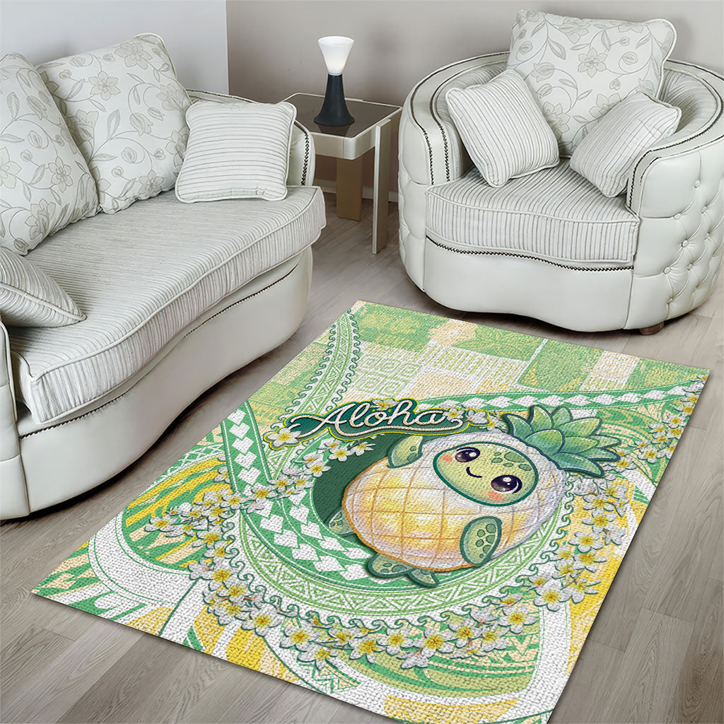 Hawaii Pineapple Area Rug Cute Cosplay Turtle Plumeria Spiral DT05 - Polynesian Pride