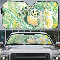 Hawaii Pineapple Auto Sun Shade Cute Cosplay Turtle Plumeria Spiral DT05 Mint - Polynesian Pride