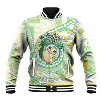 Hawaii Pineapple Baseball Jacket Cute Cosplay Turtle Plumeria Spiral DT05 Unisex Mint - Polynesian Pride