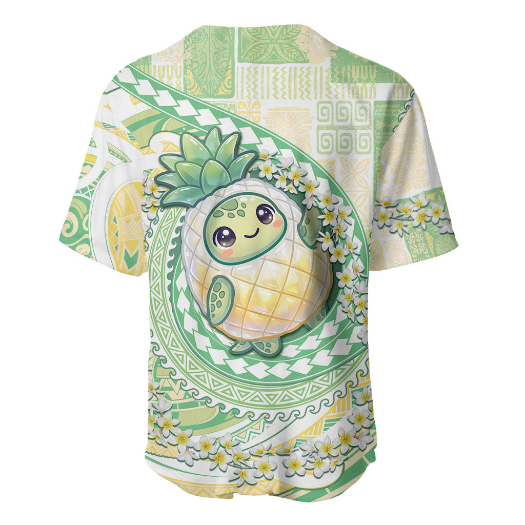 Hawaii Pineapple Baseball Jersey Cute Cosplay Turtle Plumeria Spiral DT05 - Polynesian Pride
