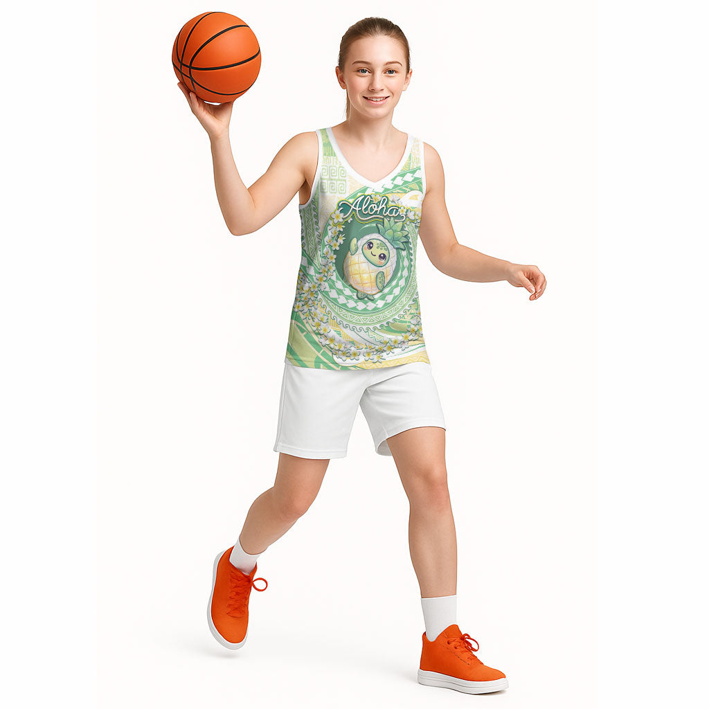 Hawaii Pineapple Basketball Jersey Cute Cosplay Turtle Plumeria Spiral DT05 - Polynesian Pride