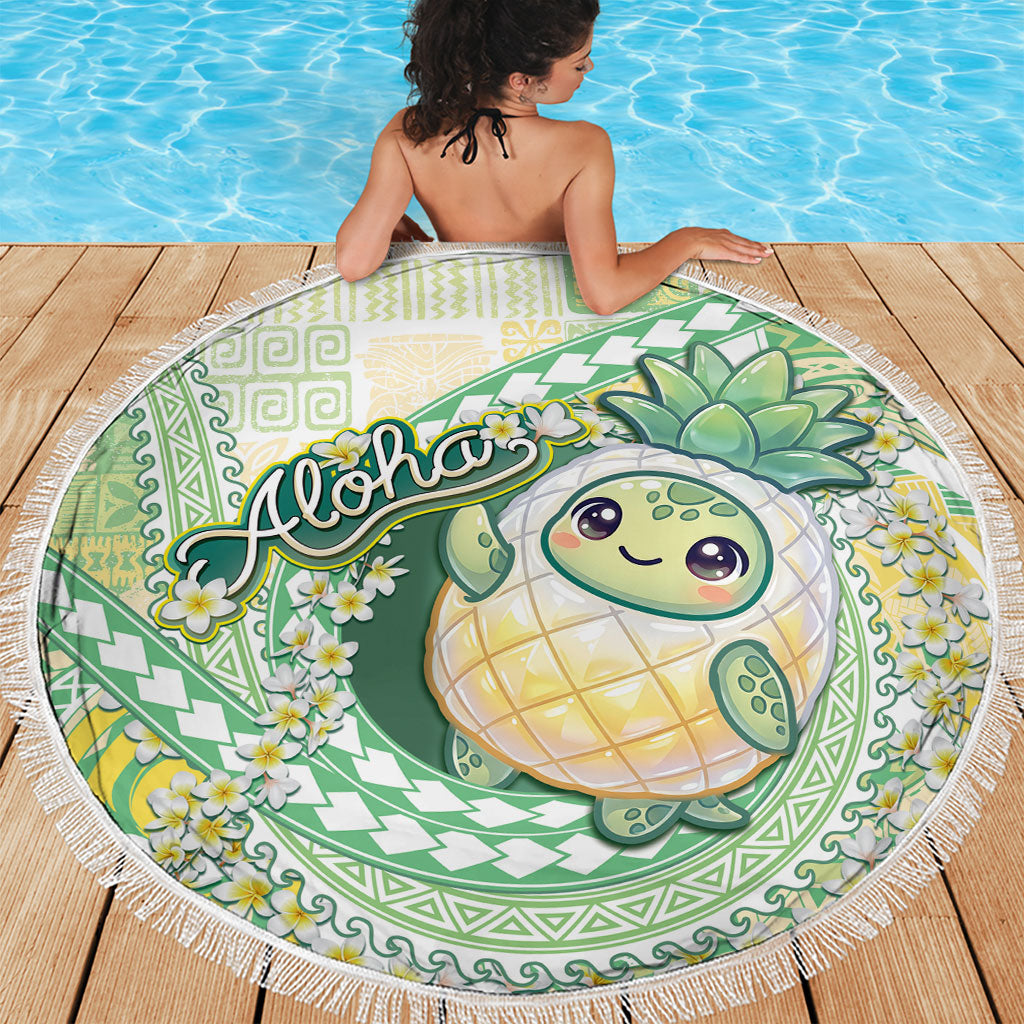 Hawaii Pineapple Beach Blanket Cute Cosplay Turtle Plumeria Spiral DT05 - Polynesian Pride